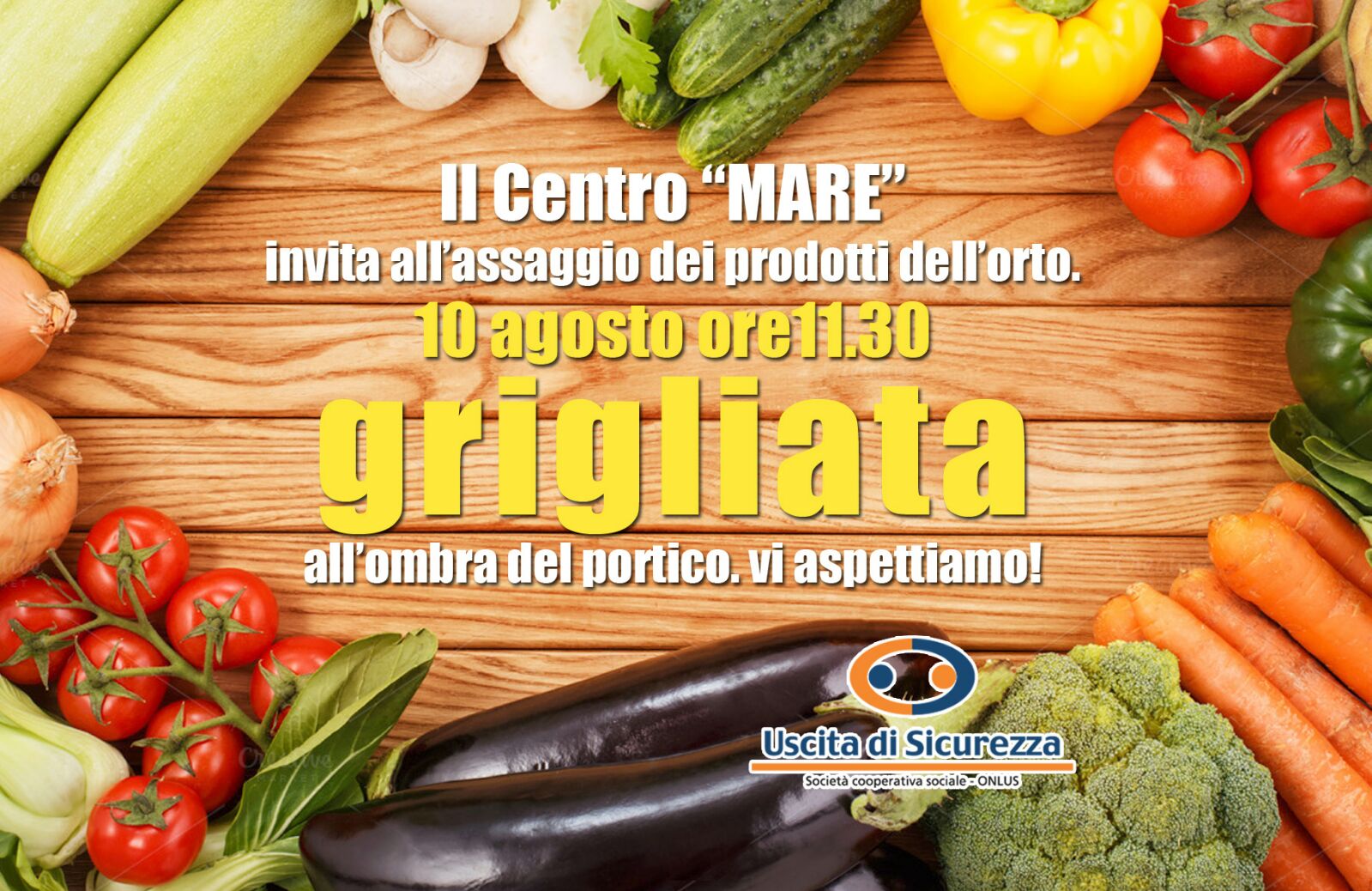 Grigliata con i prodotti dell’orto al centro Mare di Orbetello