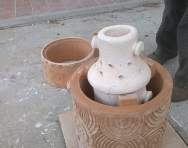 Concentrador e cilindro interno depois de cozedura