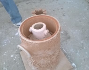 Fogao em argila sem apoio panela