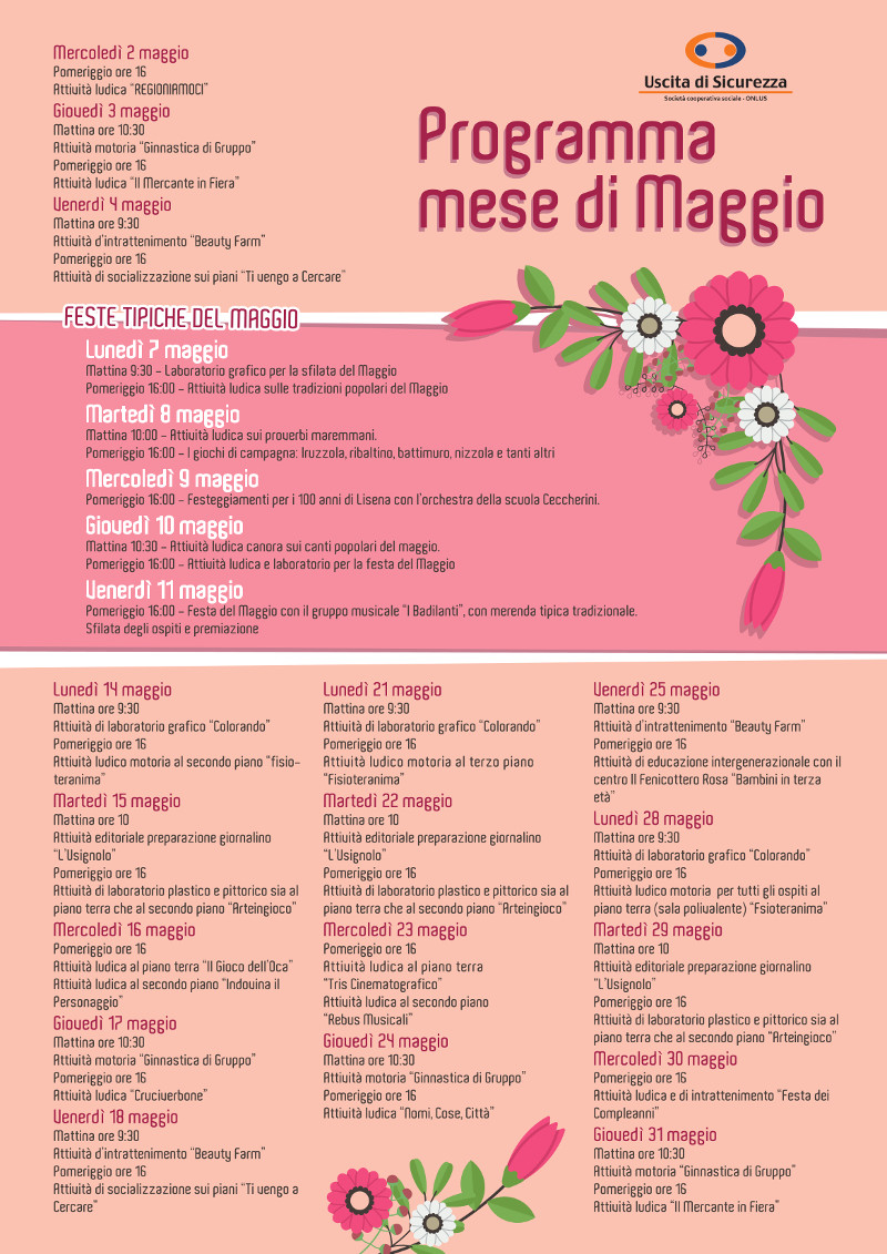 Il mese di maggio alla Rsa Costa d’Argento