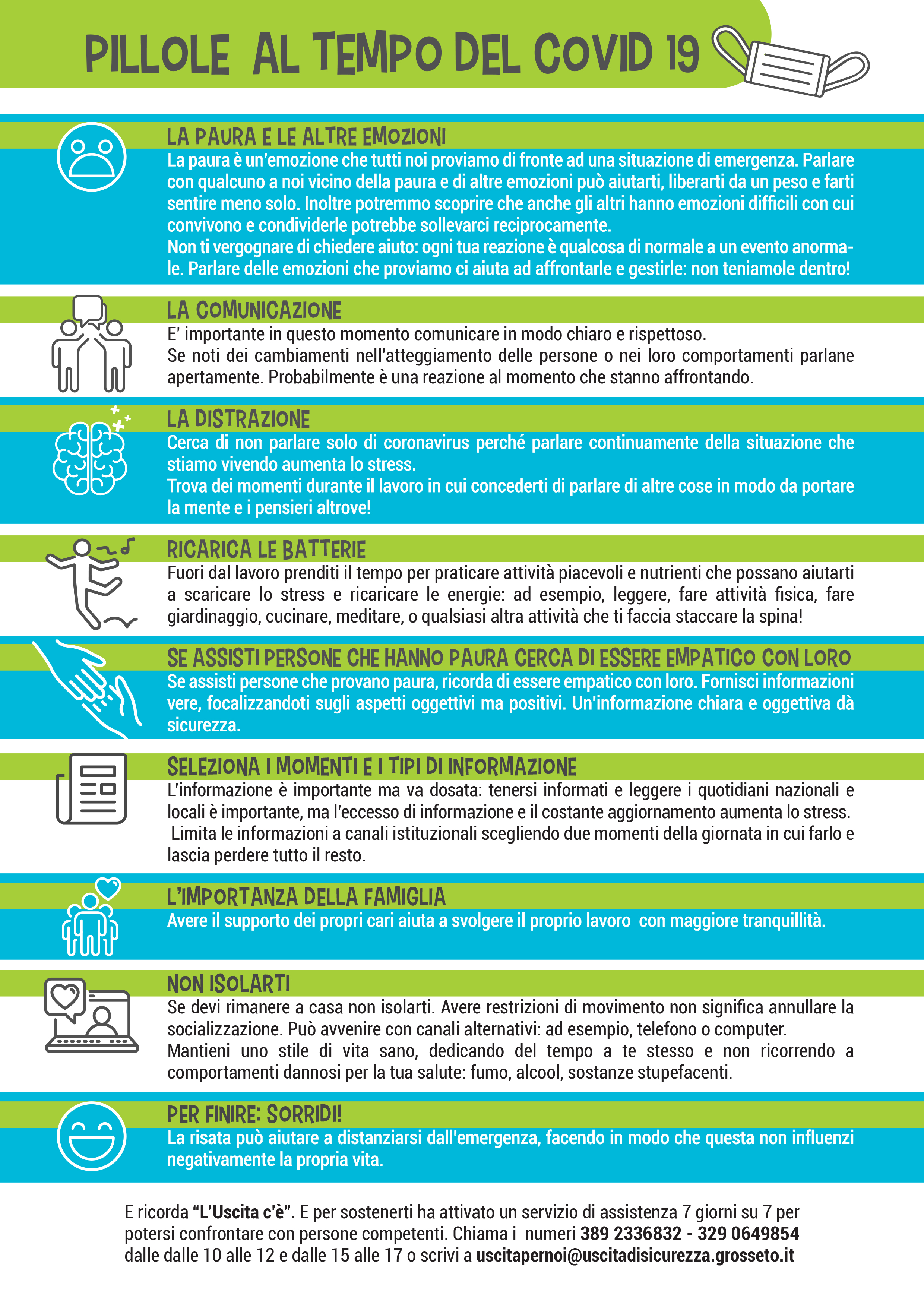 Consigli in pillole ai tempi del Covid 19